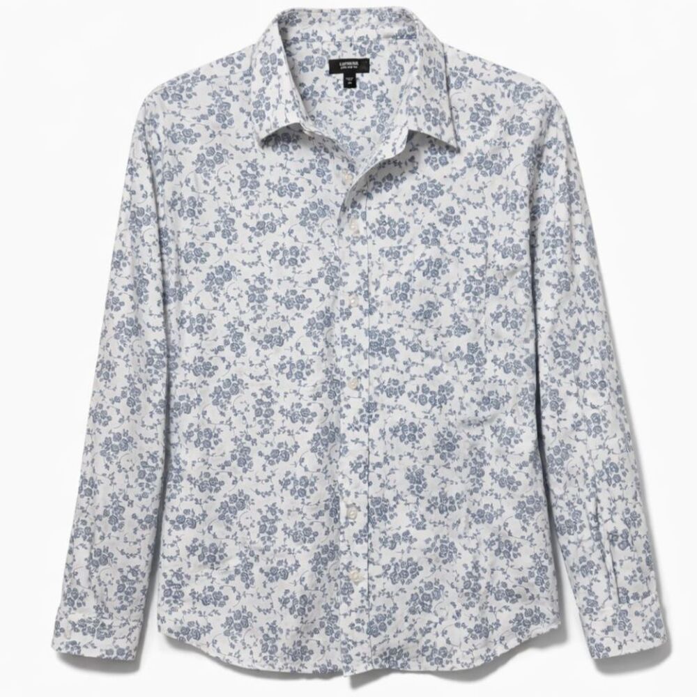 Express Floral Button Down Shirt Mens XL Slim Fit Cottagecore Rose Print Romance